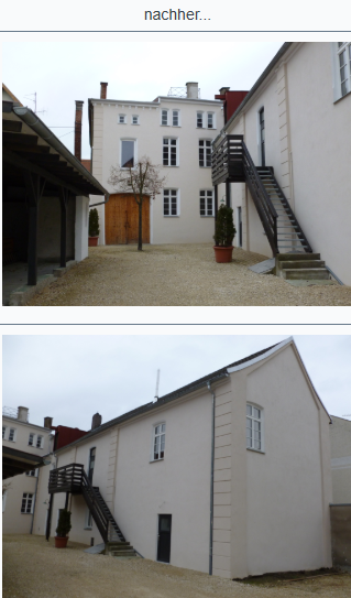 Sanierungsobjekt nachher – frisch verputzte Fassade