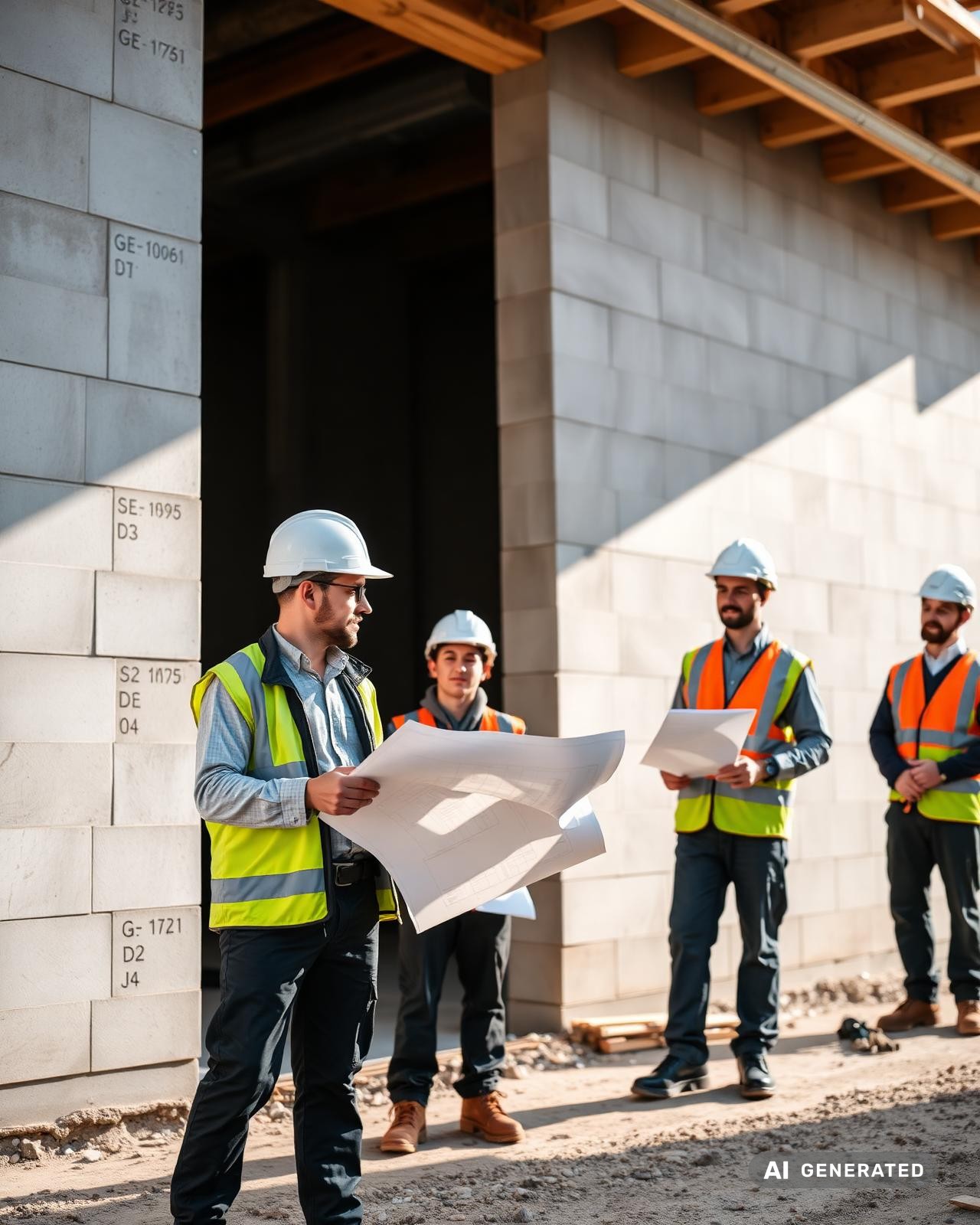Bauteam von Herrle Bau auf der Baustelle